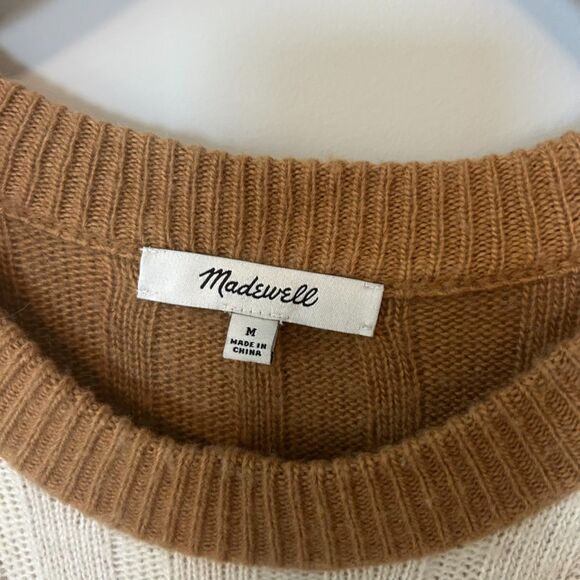 Madewell Womens (Re)sourced Ribbed Midi Sweater Dress Size Medium Antique Cream - Picture 4 of 16